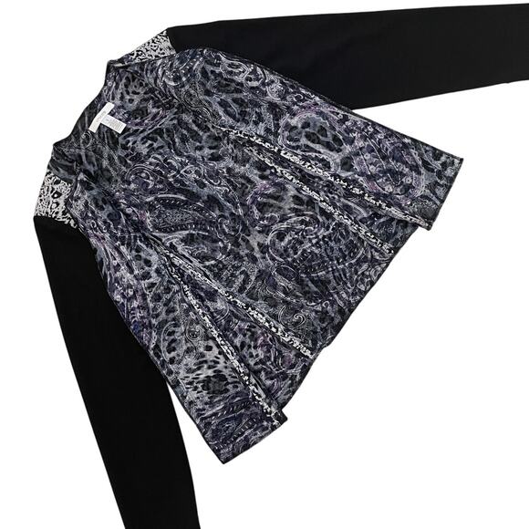 Chico’s M Animal Paisley Jacket | Leopard Stretch Knit Career Fall Capsule NWOT - Picture 7 of 7